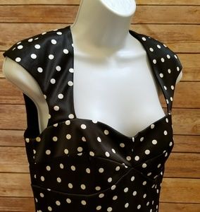 White House Black Market Satin Polka Dot Dress